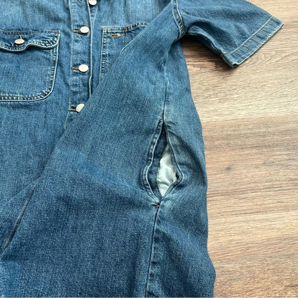 Universal Thread Short Sleeve Denim Mini Shirtdress Blue Wash Size Small Casual - Picture 4 of 9